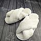 Slippers from Australian Mouton 'Chanel' (White). Slippers. kupimeh. My Livemaster. Фото №5