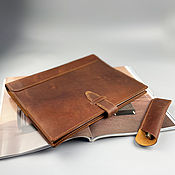 Канцелярские товары handmade. Livemaster - original item A4 album with adjustable buckle made of genuine leather. Handmade.