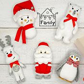 Сувениры и подарки handmade. Livemaster - original item Christmas decorations out of felt. Santa Claus and animals. Handmade.