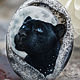 Moon Panther mascot pendant. Totem ' painting on stone. Pendants. Anna Ametista. Jewelry oil painting. Online shopping on My Livemaster.  Фото №2