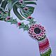  Изысканное бисерное колье с розовым объемным цветком, Колье, Львов,  Фото №1