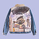 Джинсовая утепленная куртка с росписью "Industrial", Куртки, Москва,  Фото №1