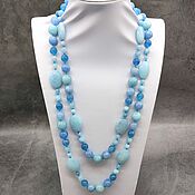 Работы для детей, handmade. Livemaster - original item Long Beads Natural Aquamarine Long Beads. Handmade.