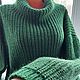 Свитер вязаный из ангоры с шерстью изумрудного  цвета. Свитеры. Sweater Star Вязание на заказ.. Ярмарка Мастеров.  Фото №4