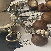 Винтаж handmade. Livemaster - original item Macadamia Country. Pearl Necklace by Cookie Lee.. Handmade.