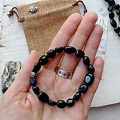 Украшения handmade. Livemaster - original item Obsidian. Amulet bracelet made of natural stone. Handmade.