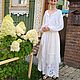 Подвенечное платье "Царевна Лебедь",белое с кружевом. Народные платья. Filiх - Лен Хлопок Лес. Ярмарка Мастеров.  Фото №5