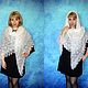 White hand knit lace Russian shawl,Wool wrap,Bridal cape №43. Shawls. Oksana (superplatok). Ярмарка Мастеров.  Фото №5