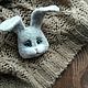 Bunny-brooch face. Brooches. handmade toys by Mari (handmademari). Online shopping on My Livemaster.  Фото №2