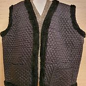 Мужская одежда handmade. Livemaster - original item Copy of Men`s vests made of sheepskin(Mouton). Handmade.