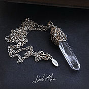 Украшения handmade. Livemaster - original item Pendant with crystal rhinestone quartz 