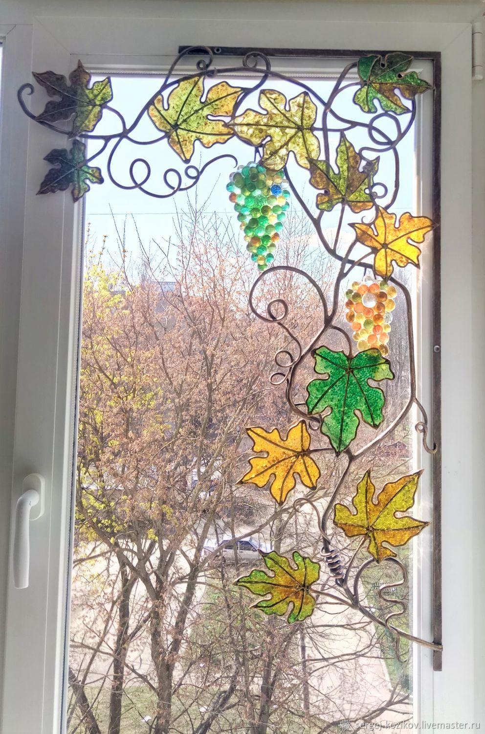 Витражная накладка на окно "Виноградная лоза" в интернет-магазине на ...
