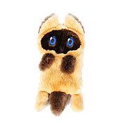 Stylish mittens made of genuine leather and astrakhan fur