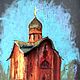 La pintura con la iglesia pastel sobre papel de lija en el viejo roja de la iglesia, Pictures, St. Petersburg,  Фото №1