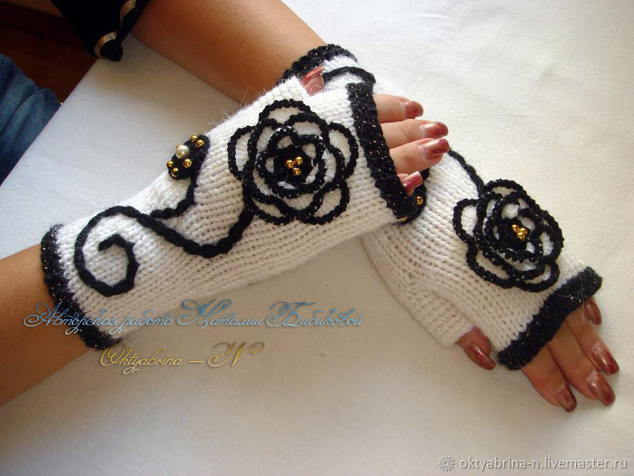 Митенки "Цветочная фантазия" – заказать на Ярмарке Мастеров – 6P72RU ...