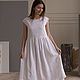 White linen dress with white lace, Dresses, Kaliningrad,  Фото №1