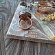 Медное кольцо с фарфоровой вставкой 18,5. Подарок на медную свадьбу. Кольца. Мария Буланова. Украшения (marybulanova). Ярмарка Мастеров.  Фото №5
