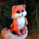 Mr. blue-eyed Fox toy from wool, Felted Toy, Moscow,  Фото №1