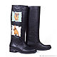 Order Womens boots 'I love Mops'. Pelle Volare. Livemaster. . High Boots Фото №3