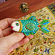 Brooch fish hand painted papier mache. Brooches. vettochka. My Livemaster. Фото №4