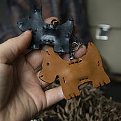 Сумки и аксессуары handmade. Livemaster - original item Pendant - keychain Terrier made of leather. Handmade.