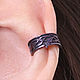 Kaffy: Titanium cuff with holly leaves. Cuff Earrings. Ringlin's shop. My Livemaster. Фото №5
