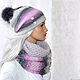 Set double hat with pompom Snood in two turns ' Elsa'. Headwear Sets. Natalie Wool -Art. Online shopping on My Livemaster.  Фото №2