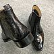 Men's half-boots with zipper, crocodile leather, black color!. Ankle boot. SHOES&BAGS. My Livemaster. Фото №4