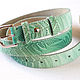 Order Pale green leather belt. Two Starlings. Livemaster. . Straps Фото №3