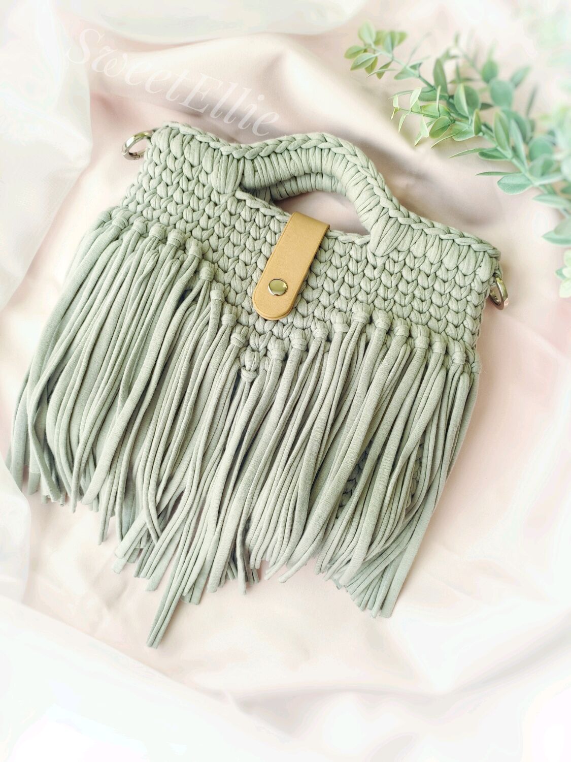 Вязаная сумка из трикотажной пряжи с бахромой, подарок в интернет ...