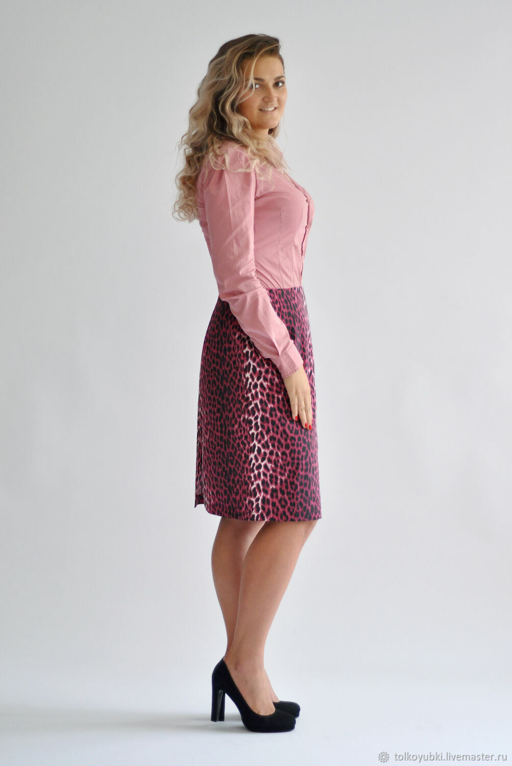 Burgundy Leopard Raincoat Skirt, Skirts, Novosibirsk,  Фото №1