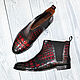 Order Chelsea men's genuine crocodile leather, burgundy color. SHOES&BAGS. Livemaster. . Chelsea boots Фото №3