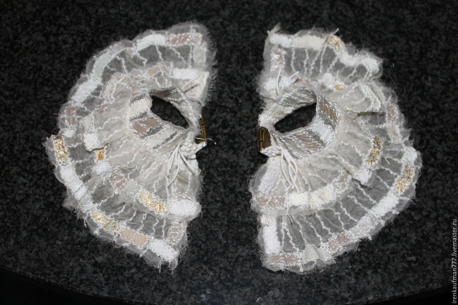 Манжеты из натуральной кожи и органзы Handmade – купить на Ярмарке ...