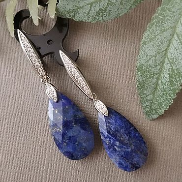 Украшения ручной работы. Ярмарка Мастеров - ручная работа Серьги Лазурит. Handmade.
