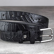 Аксессуары handmade. Livemaster - original item Copy of Black Leather Belt. Handmade.