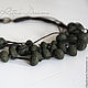 Order Dark green bead necklace with volcanic lava beads on the cord khaki military. Ritasdreams (ritasdreams). Livemaster. . Necklace Фото №3