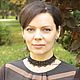 Чокер бордовый чокер кружевной, бордовое колье чокер плетеный. Чокер. Юлия М. (кружевные украшения) (frivoyulite). Ярмарка Мастеров.  Фото №4