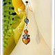Amber. Earrings 'Space doll' amber silver. Earrings. Frollena II. Natural Baltic amber. Online shopping on My Livemaster.  Фото №2