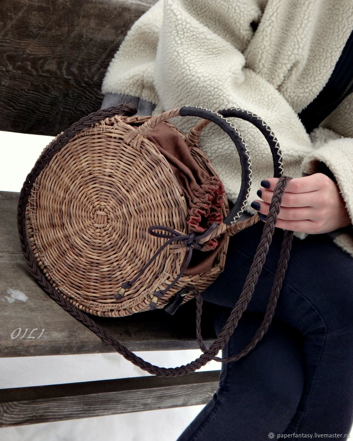 сумочка плетеная  круглая "Магда"