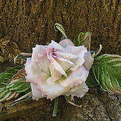 Украшения handmade. Livemaster - original item Grosgrain rose brooch silk 