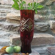 Винтаж: Антикварная вазы "Золотой дракон" Китай, папье маше, роспись по лаку