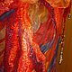 Валяный шарф Мировое древо.Огонь, Шарфы, Лесной,  Фото №1