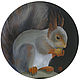 Белка картина белочка круглая картина маслом животные, Картины, Санкт-Петербург,  Фото №1