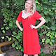 Order Dress knit red with lace collar. Olga Lado. Livemaster. . Dresses Фото №3