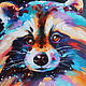 Oil painting on canvas 'Intergalactic raccoon', Pictures, Sochi,  Фото №1