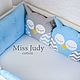 Order Bumpers in the crib: Sowosky bumpers for cots. Miss Judy cotton (JuliaLepa). Livemaster. . Sides for crib Фото №3