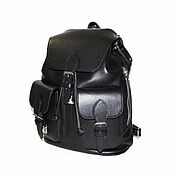 Bag backpack women's leather blue Amalia Mod SR53-971