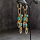 Earrings with turquoise in gold. Earrings. Solanda. My Livemaster. Фото №5