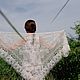  Knitted wedding shawl made of kid mohair, large size. Shawls. KnitLaceDreams. My Livemaster. Фото №5