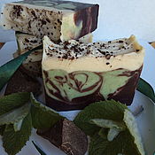 Косметика ручной работы handmade. Livemaster - original item Natural soap from scratch Mint Chocolate. Handmade.